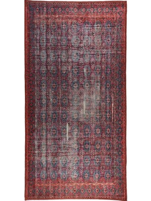 Pera Halı Fuşya Pembe ve Kırmızı Desenli Vintage Halı - Outlet - FL15011BOU
