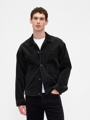 Gap Erkek Siyah Relaxed Corduroy Ceket