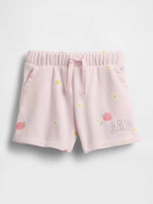 Gap Kız Bebek Açık Pembe Logo Baskılı Pull-On Fransız Havlu Kumaş Şort Nefes Alabilir Özellik