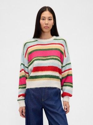 Gap Kadın Çok Renkli Fuzzy Oversized Bisiklet Yaka Kazak