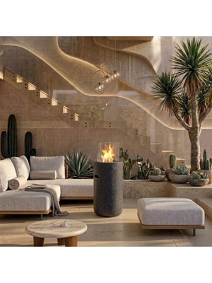 Starfire Torch (Stone) S Terrazzo Bio 5 Litre Kapasiteli Beton Şömine
