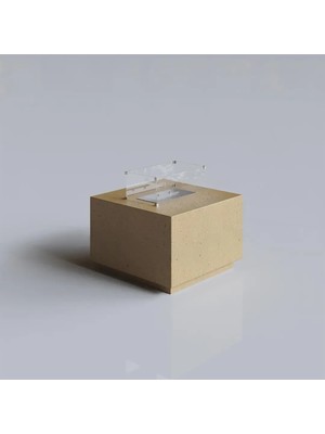 Starfire Cube (S) Terrazzo Bio 2 Litre Kapasiteli Beton Şömine