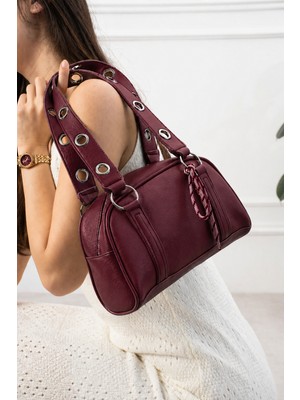 Valu Accessorize Kadın Bağcık Detaylı Zımba Askılı Günlük El ve Omuz Çantası Brew