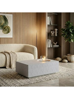 Starfire Coffee Table Terrazzo Bio 10 Litre Kapasiteli Beton Şömine