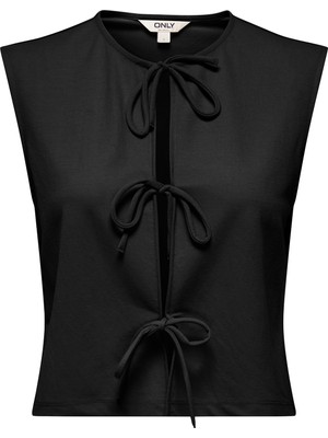 Only Onlsakura Regular Fit Yuvarlak Yaka Bağlama Detaylı Yelek Bayan Yelek 15366877