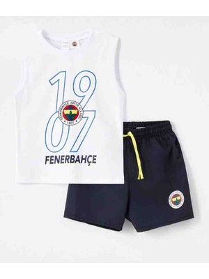 LC Waikiki Bisiklet Yaka Fenerbahçe Baskılı Erkek Bebek Yüzme Takım