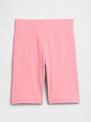 Gap Kız Çocuk Pembe Kids Pull-On Ribbed Bisiklet Şortları