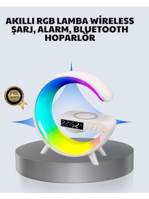 Nevamel® Başucu Için Tasarlanmış Kablosuz Şarjlı Gece Lambası ve Bluetooth Ses Sistemi
