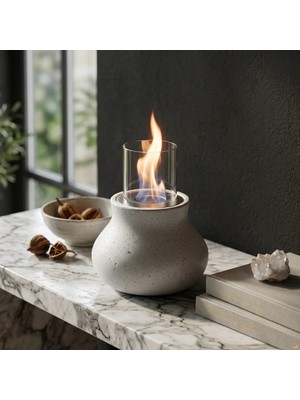 Starfire Pear Terrazzo Bio 1.5 Litre Kapasiteli Beton Şömine