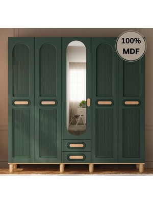 Flances Begonya 5 Kapak Mdf Ayaklı Tasarım Gardırop