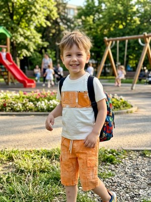 Bubiee Baby Erkek Çocuk Mavi Beyaz Denim Görünümlü Kargo Cepli Pantolon ve Tişört Alt Üst Takım