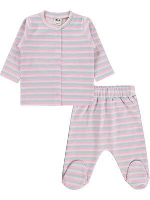 Civil Baby Çizgili Basic 1-9 Ay Pijama Takımı - Ekru