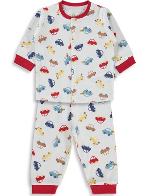 Civil Baby Araba Baskılı 6-18 Ay Pijama Takımı - Kırmızı