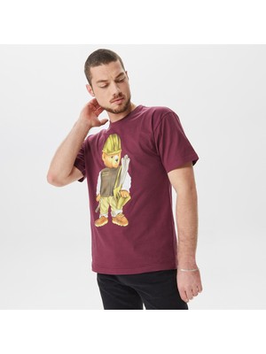 Market Workshop Bear Erkek Bordo T-Shirt