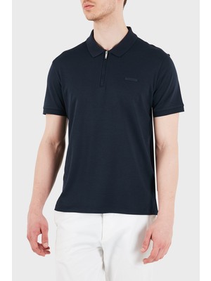 Calvin Klein % 100 Pamuk Regular Fit Fermuarlı Polo  LV04LE255GCEF Erkek Polo LV04LE255G Cef