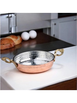 Saatistan Bakır Tava 18 Cm, Yumurta ve Kuymak Için Şık ve Dayanıklı