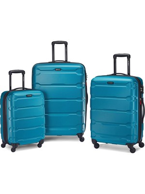 Samsonite Omni Pc Sert Kabuk Genişletilebilir Valiz, Mavi, 3'lü Set