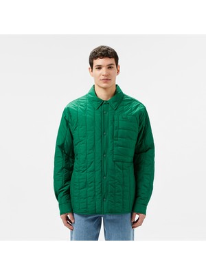 Lacoste Erkek Relaxed Fit Gömlek Yaka Desenli Yeşil Ceket