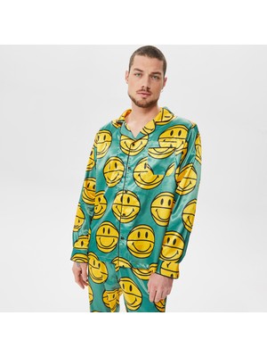 Market Smiley Basketball Pajama Set Erkek Yeşil Eşofman Altı