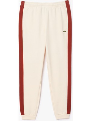 Lacoste Erkek Tapered Fit Renk Bloklu Krem Eşofman Altı