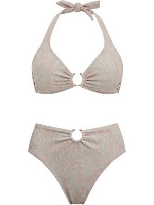 Aquella Ajurlu Simli Pudra Aksesuarlı Nadide Bikini Takım