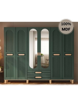 Flances Begonya 6 Kapak Mdf Ayaklı Tasarım Gardırop