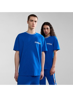 Napapijri S-Grober Unisex Mavi T-Shirt