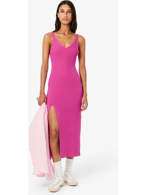 Lacoste Kadın Kolsuz V Yaka Pembe Elbise