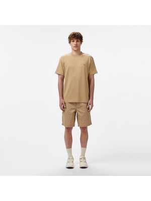 Lacoste Erkek Loose Fit Monogram Bej Bermuda Şort