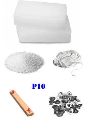 OEM P10 Mum Yapım Başlangıç Seti 1kg Parafin Fitiller Stearin Evde Mum Yapımı