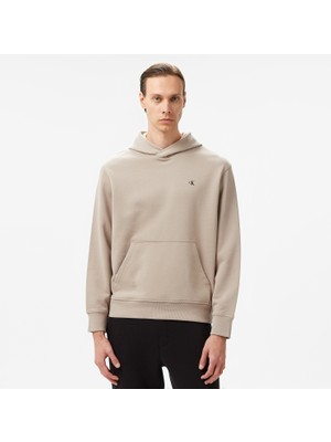 Calvin Klein Jeans Stamp Back Graphic Erkek Bej Hoodie