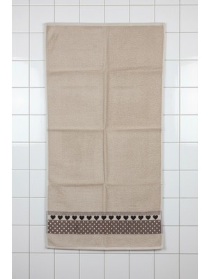Savessa Love Serisi 50X100 cm El Yüz Havlusu %100 Pamuk Ekstra Yumuşak Dokulu Camel (Sütlü Kahve)