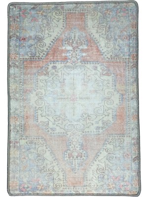 Pera Halı Soluk Turuncu ve Mavi Uşak Vintage Halı - Outlet - FL17OU