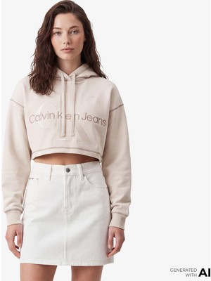Calvin Klein Kadın Beyaz Sweatshirt