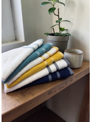 Savessa Mutfak Havlusu 6'lı Set 30X50 cm Ekstra Yumuşak Hızlı Kuruma %100 Pamuk Lacivert-Sarı-Turkuaz-Beyaz