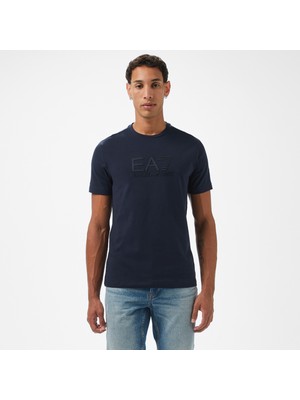 Ea7 Erkek Lacivert Bisiklet Yaka T-Shirt