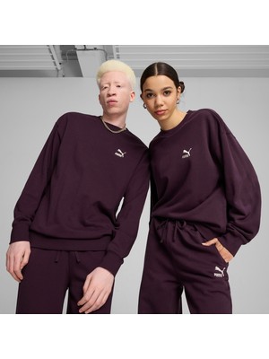 Puma Erkekler İçin Better Classic Mor Sweatshirt Uzun Kol Standart Yaka Düz Desen