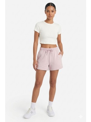 Soft & Basic Kadın Rahat Kalıp Cepli Beli Lastikli Kısa Paça Mavi Şort