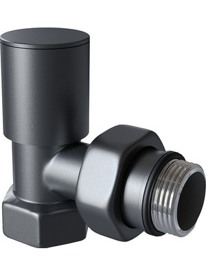 Radyatör Havlupan Vanası Köşe Tip 1/2'' Antrasit (Ral 7016 )