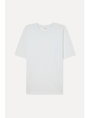 Mudo Erkek Kırık Beyaz Comfort Fit Bisiklet Yaka T-Shirt