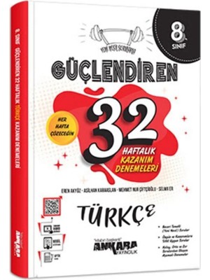 Paraf Yayınları Ankara Yay 8.sınıf Güçlendiren Türkçe 32 Haftalık Deneme(Fiş Tutucu ve Kurumsal Deneme Hediye)