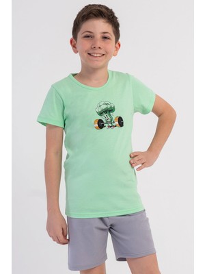 Vienetta Pamuklu Erkek Çocuk Kısa Kol Şortlu Pijama Takım(9/10-15/16), 601134
