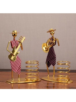 Nesever Store Nesever Gold Renk Asil Kadın Metal Biblo ve Kalemlik