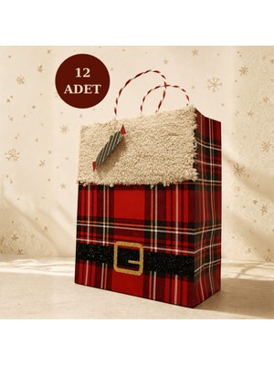 Sarkap 12'li 26X12X32 cm Özel Tasarım Kemer Model Hediyelik Karton Çanta