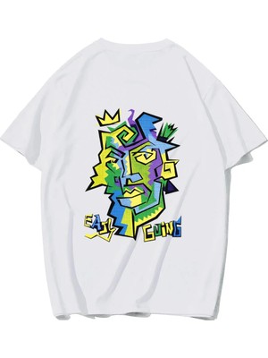 Brz Collection Unisex Oversize Easy Going T-Shirt (Beyaz)