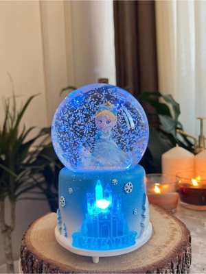 Nesever Store Orta Boy Frozen Elsa Kar Küresi Otomatik Işıklı Müzikli