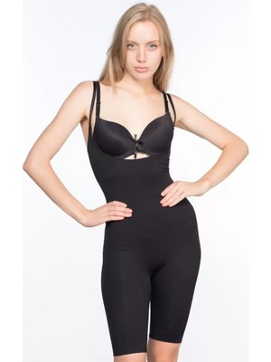 Moda Şahsenem Siyah  2013 Göğsü Açık Paçalı Boy Korse