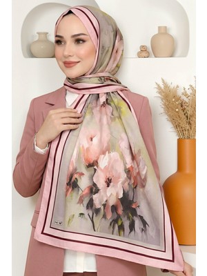 Hadiora Kadın Açık Pembe Çiçek Desenli Soft Şal