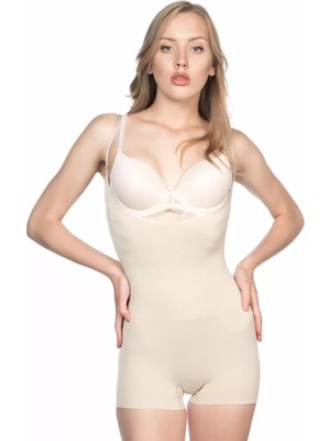 Moda Şahsenem Ten  2058 Göğsü Açık Kısa Paça Boy Korse