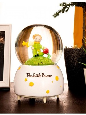 Nesever Store The Little Prince Küçük Prens Renk Değiştiren Işıklı Müzikli Kar Taneli Orta Boy Kar Küresi Model 2